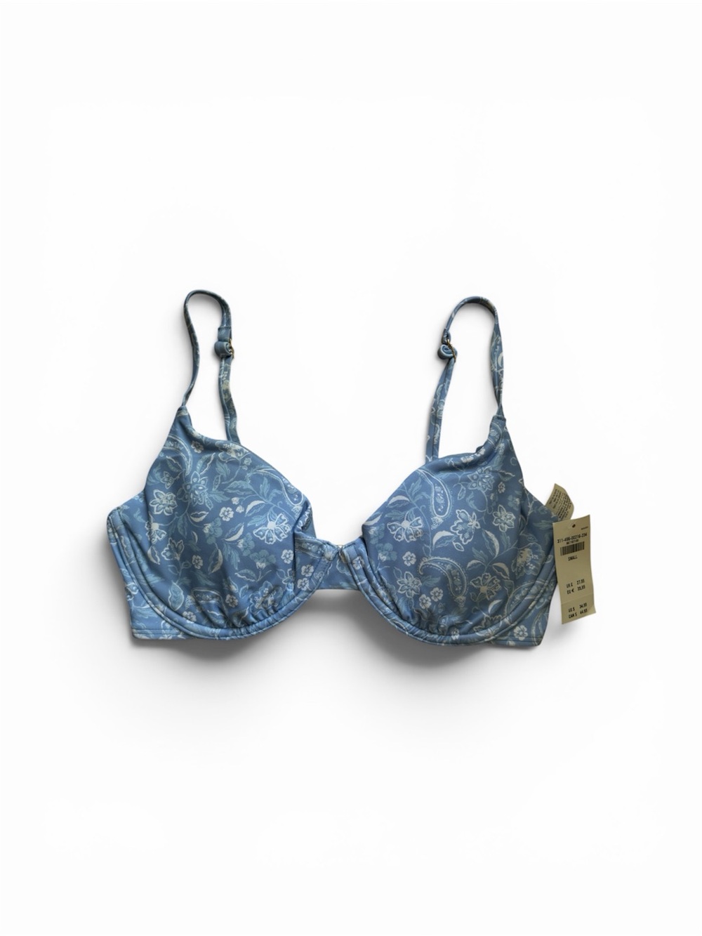 Hollister Blue Floral Underwire Bikini Top